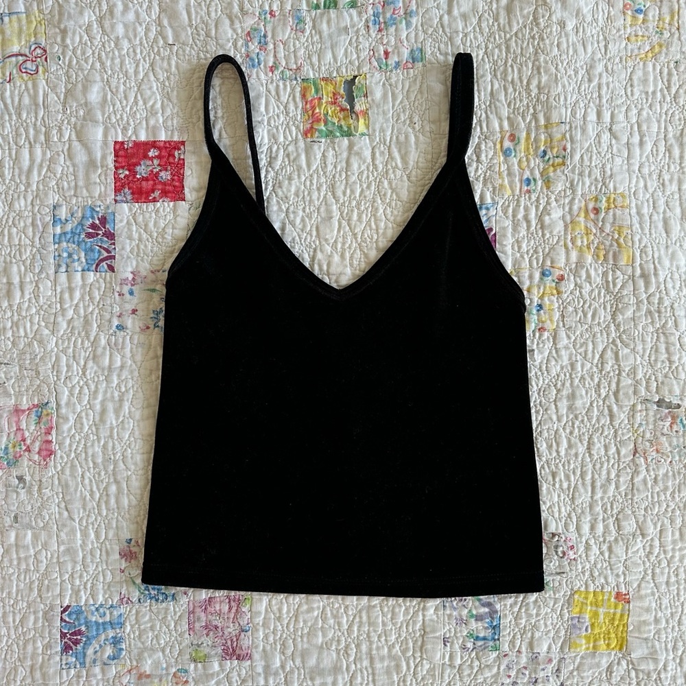 Brandy Melville black velvet tank top